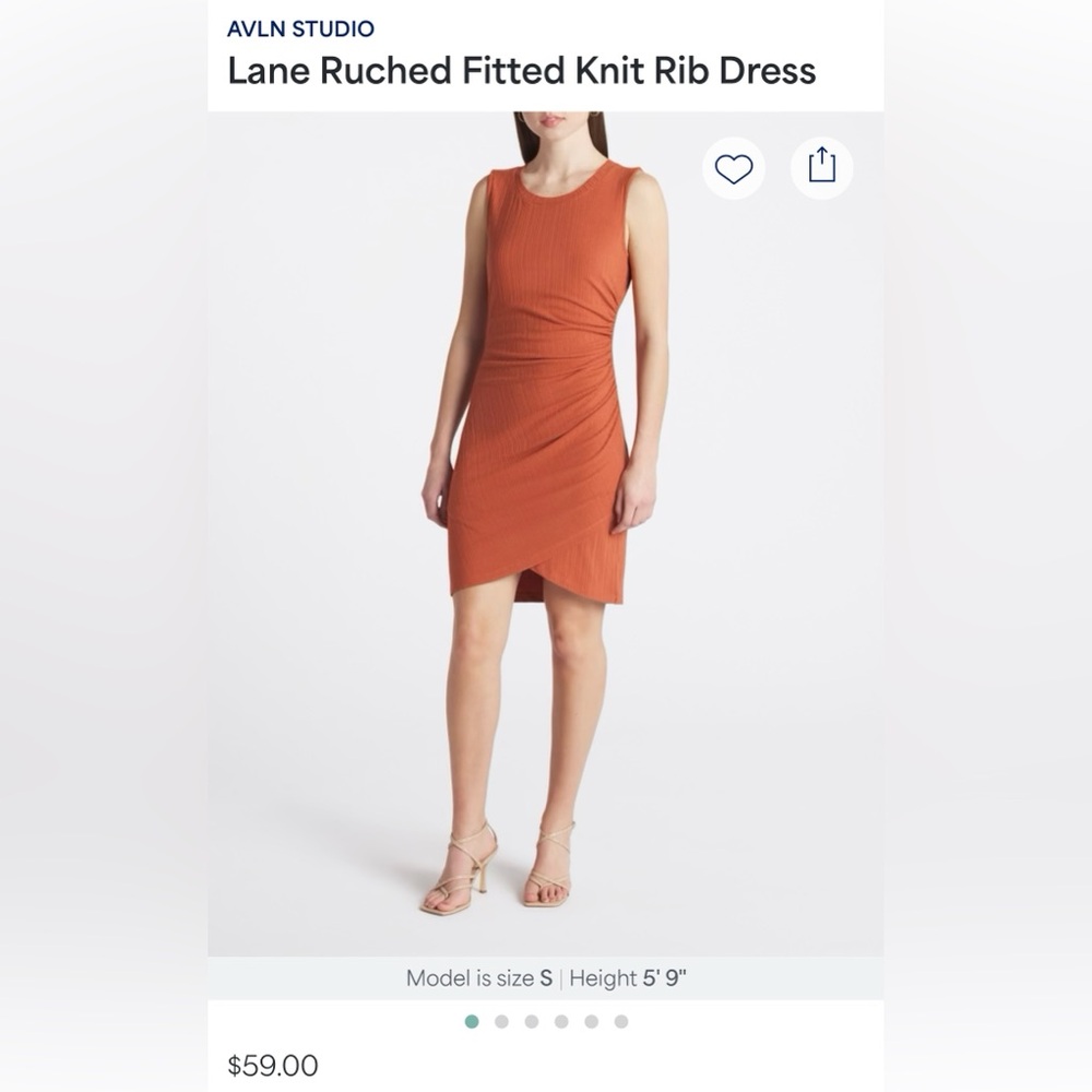 AVLN Studio Orange Ruched Knit Dress STITCH FIX